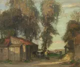 Robert Hope Rsa, A farmyard, oil on canvas