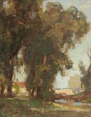 Robert Hope Rsa, East Lothian landscape, oil on canvas