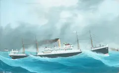 Antonio de Simone the Elder, SS Neckar, gouache