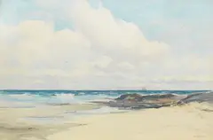 David West Rsw, Moray Firth at Lossiemouth, watercolour