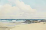 David West Rsw, Moray Firth at Lossiemouth, watercolour