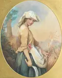 Thomas Faed Ra Hrsa, The Solitary Reaper, watercolour