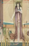 Frank Wood, Pale beyond Porch and Portal, design for Algernon Charles Swinburne's Garden of Proserpine, watercolour and pencil