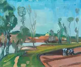 William Johnstone Obe, Near Toledo, Spain, oil on canvas