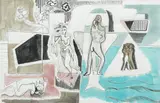 William Crosbie Rsa Rgi, Allons Nous, watercolour and ink