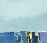 Donald Hamilton Fraser Ra, Landscape Grey and Violet, Study, oil on card, laid on board