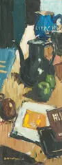 Donald McIntyre, Still Life with Coffee Pot, oil on canvas