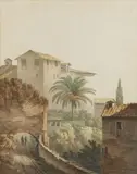 John Warwick Smith, On Mount Palatine, Rome, watercolour on laid paper