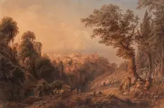 Friedrich Horner, A View of Constantinople from the city walls, gouache and watercolour on paper