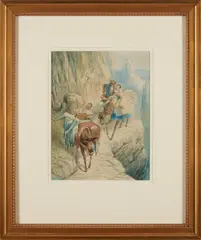 David Cox Jr., Crossing the Pyrenees, watercolor and pencil on paper