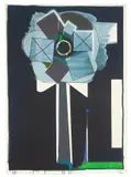 Thomas Scheibitz, GP 92, 2005, Acryl, Sprayfarbe und Marker auf Textilpapier, auf Karton montiert