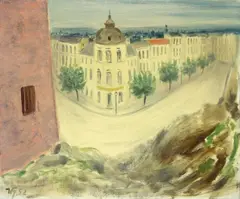 Über den Dächern von Berlin by Werner Heldt, 1952, Öl auf Leinwand, sold May 2008