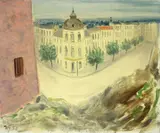 Werner Heldt, Über den Dächern von Berlin, 1952, Öl auf Leinwand