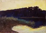 Lesser Ury, Schlachtensee (Sonnenuntergang)“. 1890er Jahre
