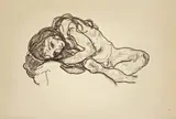 Egon Schiele, Mädchen (Girl), 1918, Lithographie auf glattem Papier