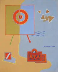 Alexis Akrithakis, Plan, 1972, Öl auf Leinwand