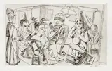 Max Beckmann, Vor dem Maskenball, 1923, Kaltnadel auf Velin