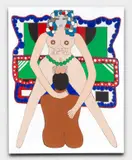Dorothy Iannone, I Love To Beat You, 1969, Acryl auf Leinen, auf Leinwand collagiert
