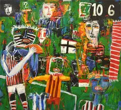 Peter Stephenson, Tribal Fever, 2004, oil on canvas