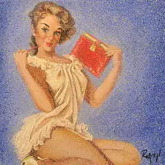 Pin-Up Girl by Dennis Ropar, oil on canvas, sold Dec 2013