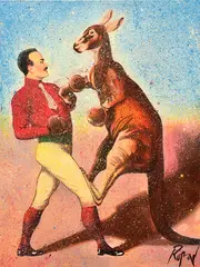 Dennis Ropar, Boxing Kangaroo, oil on canvas