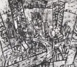 Jan Senbergs, Downtown, 1992, etching 7/14