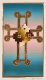 Jock Clutterbuck, The Exterminating Angel No. 2, stencil on gold and silver leaf on paper