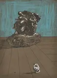Clifford Bayliss, Big Rock and Small Rock, 1946, black conte and pastel on paper