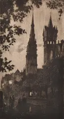 Melbourne Spires by John Shirlow, circa 1915, etching 4/60, sold Nov 2013