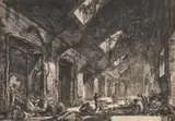 Veduta di un Eliocamino per àbitarvi l'Inverno, il quale era riscaldato dal Sole, che s'introduceva per le Finestre by Giovanni Battista Piranesi, circa 1800, etching, sold Nov 2013
