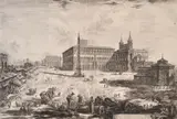 Veduta della Piazza, e Basilica di S.Giovanni in Laterano by Giovanni Battista Piranesi, circa 1810, etching, second Paris edition, sold Nov 2013