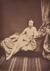 August Belloc, Untitled (Reclining nude), albumen print