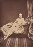 August Belloc, Untitled (Reclining nude), albumen print