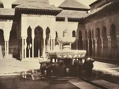 Louis De Clercq, Grenada, Alhambra Fontaine des Lions,, 1860, albumen print from waxed paper negative