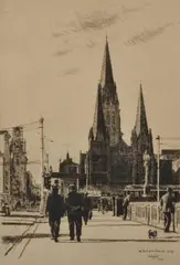 Victor Cobb, St Paul's from Princes Bridge, 1932, etching 11/85