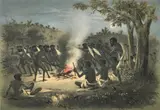 S.T. Gill, Corroboree, colour lithograph