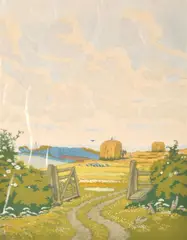 The Open Gate by Hall Thorpe, circa 1923-25, woodcut, sold Nov 2013