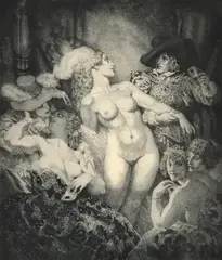 Norman Lindsay, Unmasked, 1937, etching, engraving and stipple 11/40