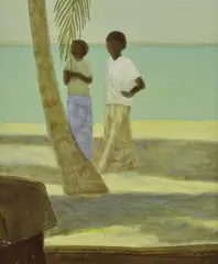 Islander Beneath Palm Tree by Ray Crooke, oil on canvas on board, sold Dec 2013