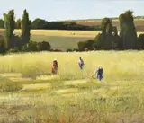 Margaret Benoit, In the Field, oil on board