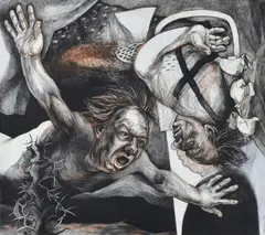 Michael Esson, Luna Flight, 1998, oil crayon, conte and charcoal on paper
