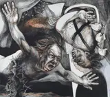 Michael Esson, Luna Flight, 1998, oil crayon, conte and charcoal on paper