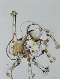 Jolly Koh, Cat, mixed media on paper