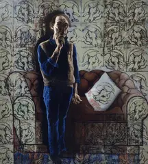 Andrew Sibley, Self Portrait, 1984, enamel on linen