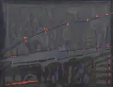 Sandra Leveson-Meares, Edge of Darkness, 1986, oil on board