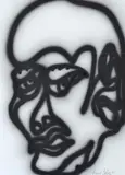 Howard Arkley, Untitled Head, 1998, acrylic on arches paper