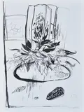 Flowers on the Table by Brett Whiteley, 1977, lithograph 56/75, sold Dec 2013
