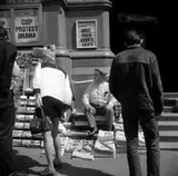 Angus O'Callaghan, Newspaper Vendor, archival print on rag paper 1/15