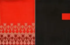 Karoly Kesseru, Tulips, 2000, acrylic and thread on linen (diptych)