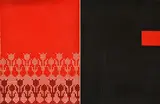 Karoly Kesseru, Tulips, 2000, acrylic and thread on linen (diptych)